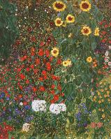 Farm Garden with Sunflowers, c.1912-Gustav Klimt-Framed Textured Art