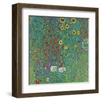 Farm Garden with Sunflowers-Gustav Klimt-Framed Art Print