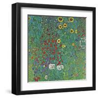 Farm Garden with Sunflowers-Gustav Klimt-Framed Art Print