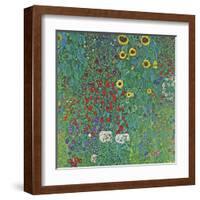 Farm Garden with Sunflowers-Gustav Klimt-Framed Art Print