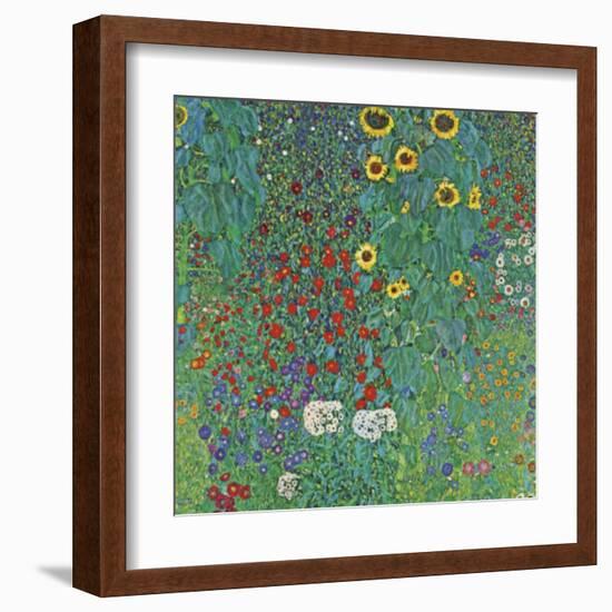 Farm Garden with Sunflowers-Gustav Klimt-Framed Art Print