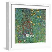 Farm Garden with Sunflowers-Gustav Klimt-Framed Art Print