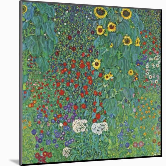 Farm Garden with Sunflowers-Gustav Klimt-Mounted Art Print