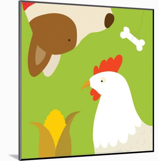 Farm Group: Hen and Dog-Yuko Lau-Mounted Art Print