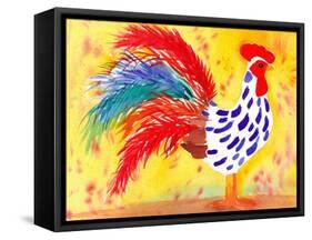 Farm House Rooster II-Beverly Dyer-Framed Stretched Canvas