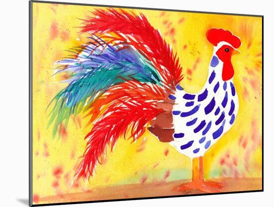 Farm House Rooster II-Beverly Dyer-Mounted Art Print