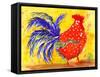 Farm House Rooster III-Beverly Dyer-Framed Stretched Canvas