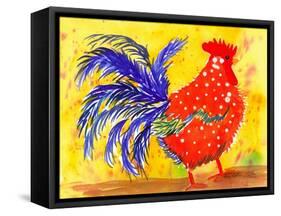 Farm House Rooster III-Beverly Dyer-Framed Stretched Canvas