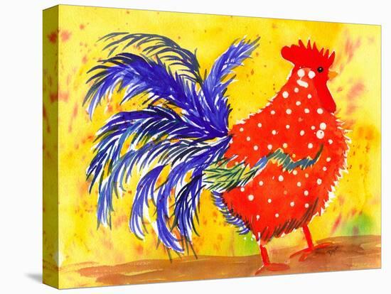 Farm House Rooster III-Beverly Dyer-Stretched Canvas