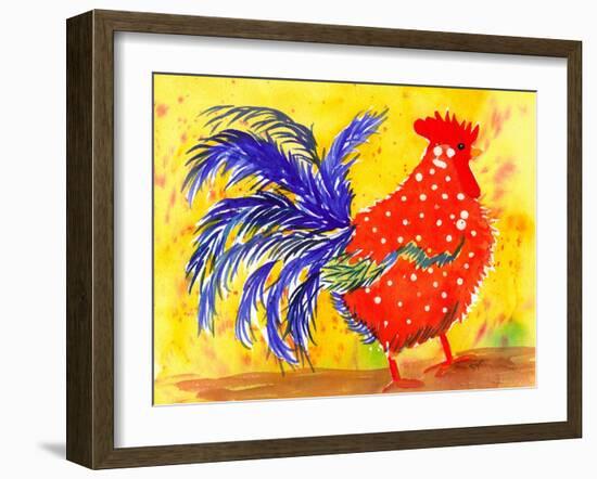 Farm House Rooster III-Beverly Dyer-Framed Art Print