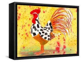 Farm House Rooster IV-Beverly Dyer-Framed Stretched Canvas