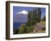 Farm House with Mountain in Background, Chile-Walter Bibikow-Framed Photographic Print