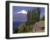 Farm House with Mountain in Background, Chile-Walter Bibikow-Framed Photographic Print