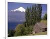 Farm House with Mountain in Background, Chile-Walter Bibikow-Framed Photographic Print