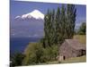 Farm House with Mountain in Background, Chile-Walter Bibikow-Mounted Photographic Print