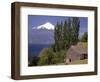 Farm House with Mountain in Background, Chile-Walter Bibikow-Framed Photographic Print