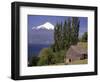 Farm House with Mountain in Background, Chile-Walter Bibikow-Framed Photographic Print