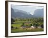 Farm Houses and Mountains, Vinales Valley, Cuba, West Indies, Caribbean, Central America-Christian Kober-Framed Photographic Print