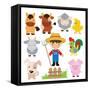 Farm Illustration-Svetlana Peskin-Framed Stretched Canvas