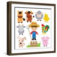 Farm Illustration-Svetlana Peskin-Framed Art Print