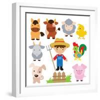 Farm Illustration-Svetlana Peskin-Framed Art Print