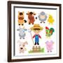 Farm Illustration-Svetlana Peskin-Framed Art Print