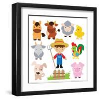 Farm Illustration-Svetlana Peskin-Framed Art Print