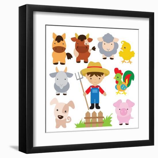 Farm Illustration-Svetlana Peskin-Framed Art Print