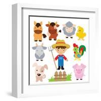 Farm Illustration-Svetlana Peskin-Framed Art Print