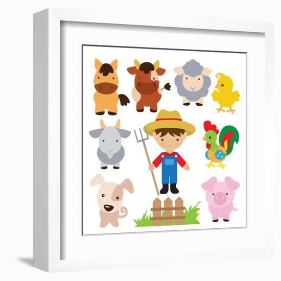 Farm Illustration-Svetlana Peskin-Framed Art Print