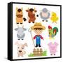 Farm Illustration-Svetlana Peskin-Framed Stretched Canvas