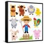 Farm Illustration-Svetlana Peskin-Framed Stretched Canvas