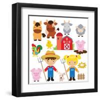 Farm Illustration-Svetlana Peskin-Framed Art Print