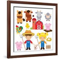 Farm Illustration-Svetlana Peskin-Framed Art Print