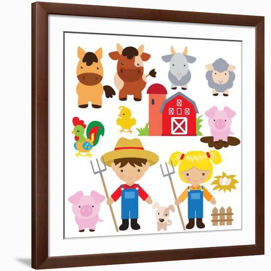 Farm Illustration-Svetlana Peskin-Framed Art Print