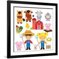 Farm Illustration-Svetlana Peskin-Framed Art Print