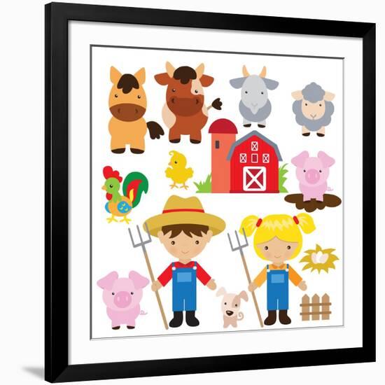 Farm Illustration-Svetlana Peskin-Framed Art Print