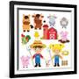 Farm Illustration-Svetlana Peskin-Framed Art Print