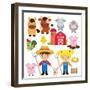 Farm Illustration-Svetlana Peskin-Framed Art Print