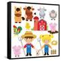 Farm Illustration-Svetlana Peskin-Framed Stretched Canvas