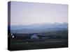 Farm in Mountain Valley - Rockies, Calgary, Banff-null-Stretched Canvas