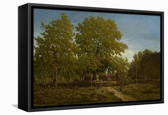 Farm in the Landes, 1844-67 (Oil on Canvas)-Theodore Rousseau-Framed Stretched Canvas
