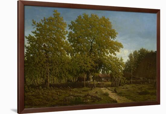 Farm in the Landes, 1844-67 (Oil on Canvas)-Theodore Rousseau-Framed Giclee Print