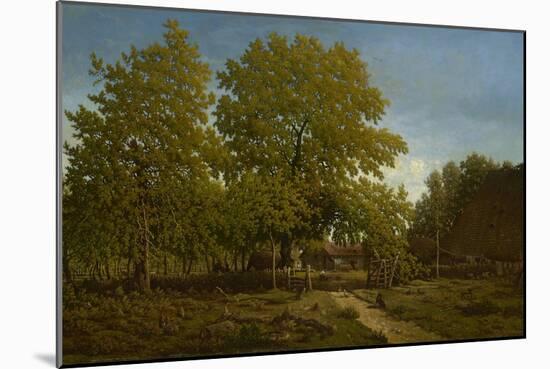 Farm in the Landes, 1844-67 (Oil on Canvas)-Theodore Rousseau-Mounted Premium Giclee Print