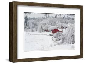 Farm In The Snow-Vladimir Kostka-Framed Photographic Print