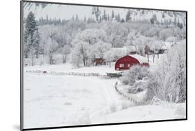 Farm In The Snow-Vladimir Kostka-Mounted Photographic Print