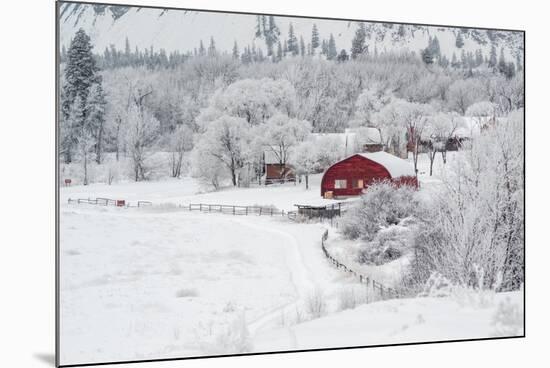 Farm In The Snow-Vladimir Kostka-Mounted Photographic Print