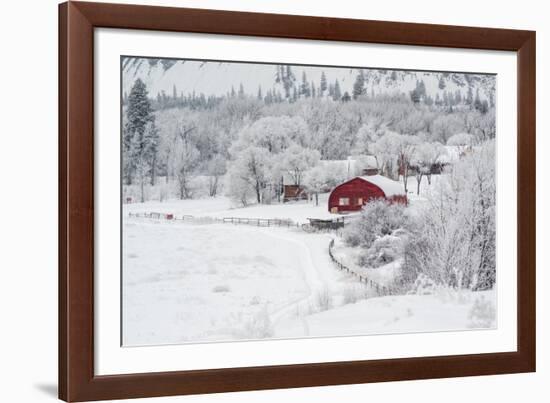 Farm In The Snow-Vladimir Kostka-Framed Photographic Print