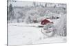 Farm In The Snow-Vladimir Kostka-Stretched Canvas