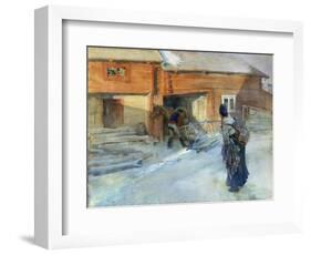 Farm in Winter, Bingsjo-Carl Larsson-Framed Giclee Print